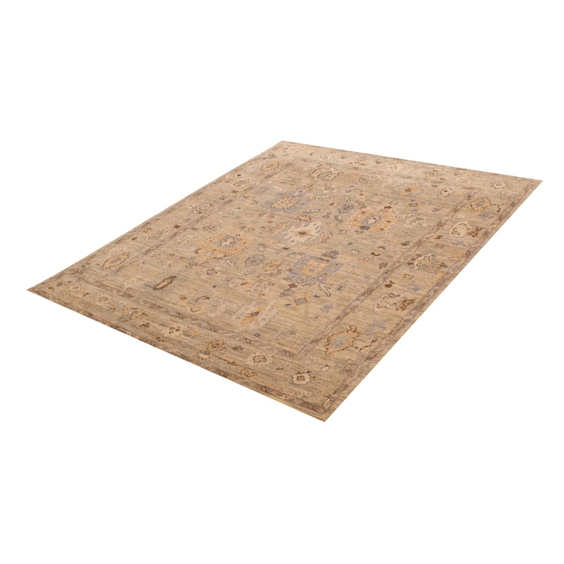 ECARPETGALLERY Hand-knotted Jules Serapi Khaki Wool Rug - 7'10 x 9'9