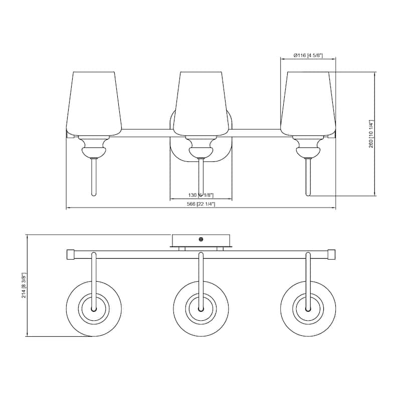 Luxury 3 Lights Bathroom Vanity Lights Rose Gold with Clear Glass/ Wall Sconce Lighting
