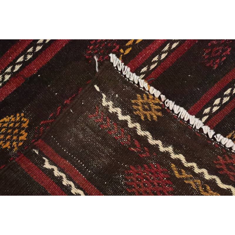 Hand Woven Oriental 100% Wool Carpet Southwestern Tribal Multi-Colored Kilim Area Rug - 10' 0'' X 5' 9''