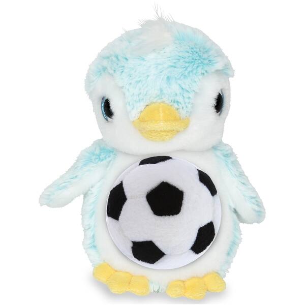 slide 2 of 6, DolliBu Huggable Blue Penguin Stuffed Animal with Soccer Ball Plush - 6 inches
