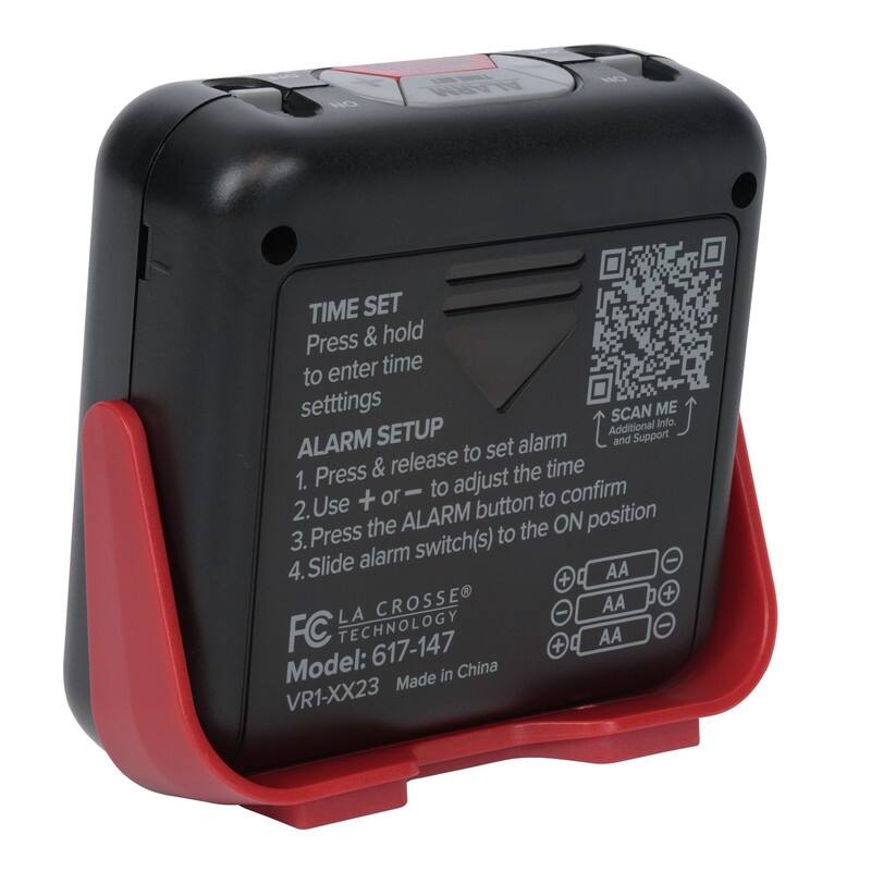 La Crosse Technology 617-43937-INT Buzz Digital Alarm with Vibration