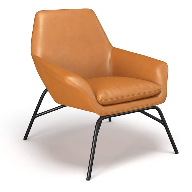 Elmira Vegan Leather Accent Chair - Black Vegan Leather