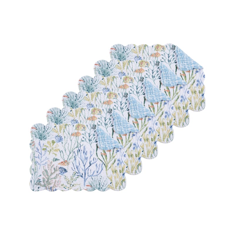 Coralie Sound Placemats Set of 6, 13" x 19"