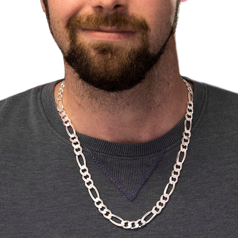 Sterling Silver 10 mm Figaro Chain Necklace by Roberto Martinez