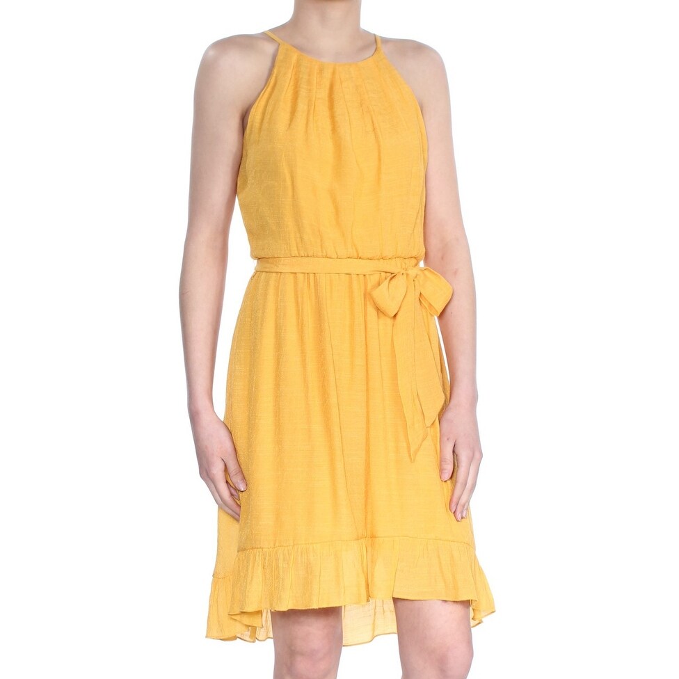 halter yellow dress