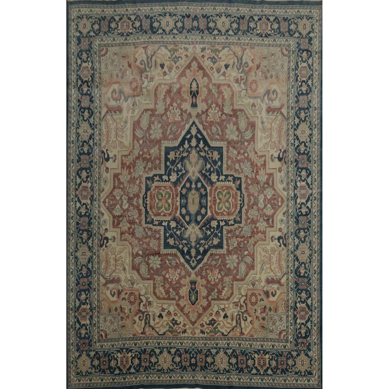 Hand Knotted Oriental 100% Wool Carpet Transitional Floral Pink Oushak Area Rug - 11' 6'' X 8' 11''