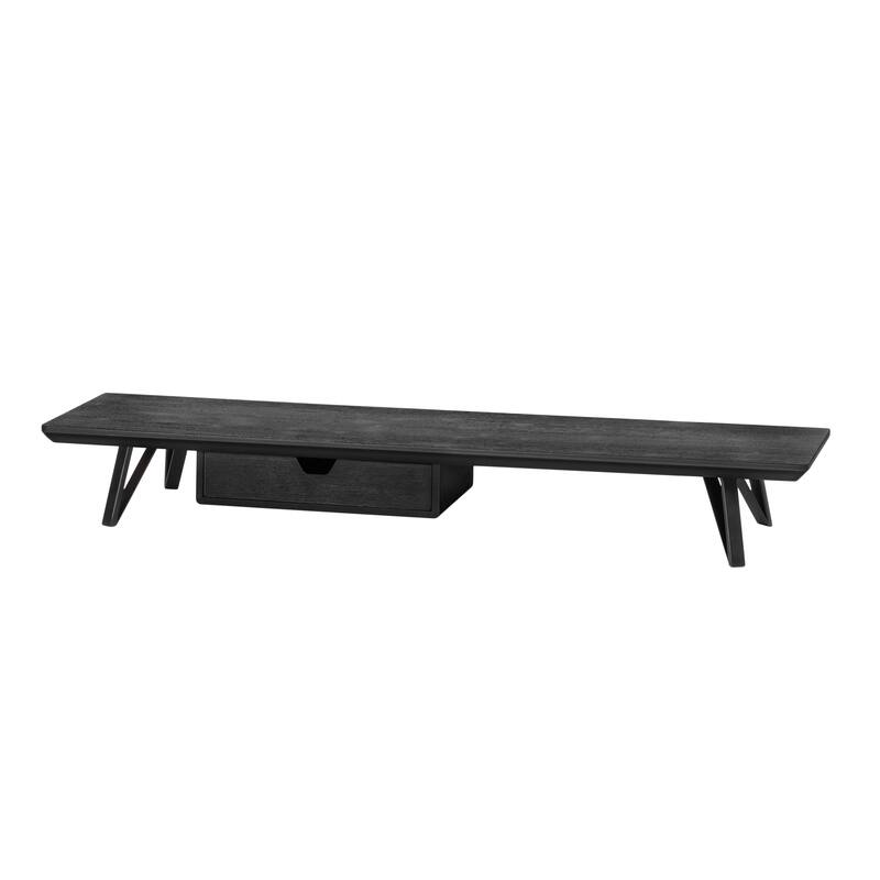 Jani Wood Monitor Stand Riser Desk - Ergonomic Design Stand, Desktop Organizer Table for Home, Office Workspace, Gaming Desk