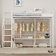 preview thumbnail 3 of 10, Twin Size Loft Bed with Wardrobe and Shelves, White