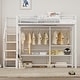 preview thumbnail 3 of 16, White Metal Twin Size Loft Bed with Large Wardrobe and Storage Staircase
