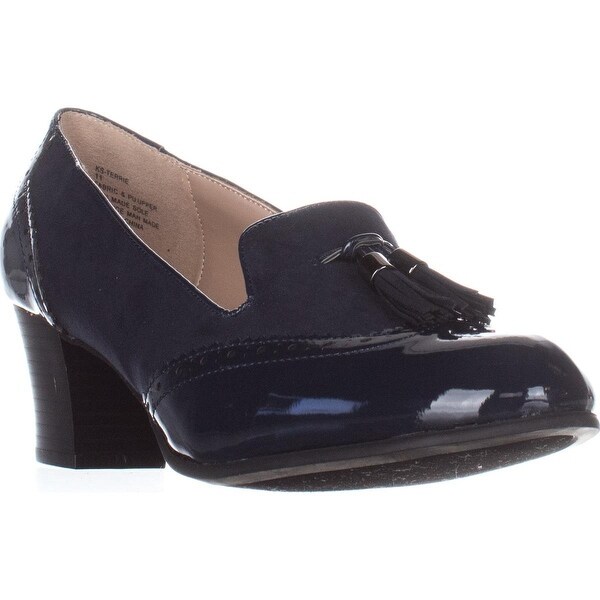 KS35 Terrie Tassel Loafer Pumps, Navy