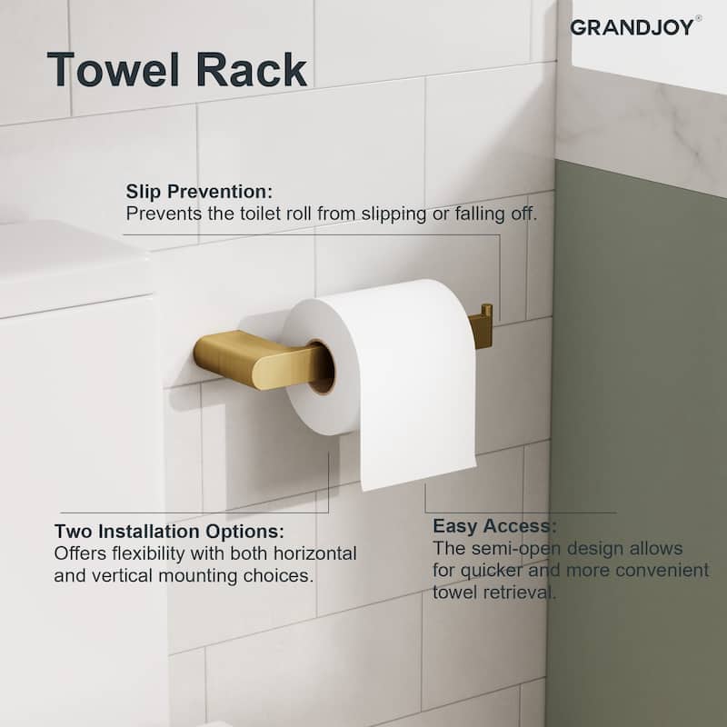 GRANDJOY 4-Piece Towel Rack for Bathroom Towel Bars Hardware Set in Stainless Steel