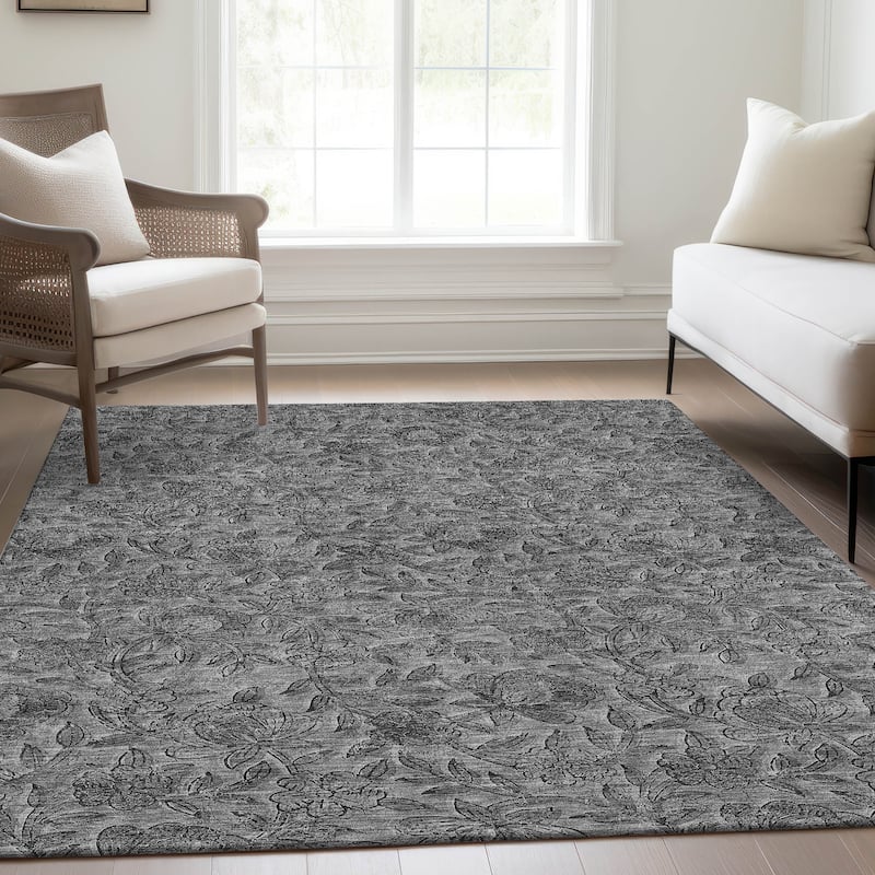 Machine Washable Indoor/ Outdoor Chantille Floral Rug