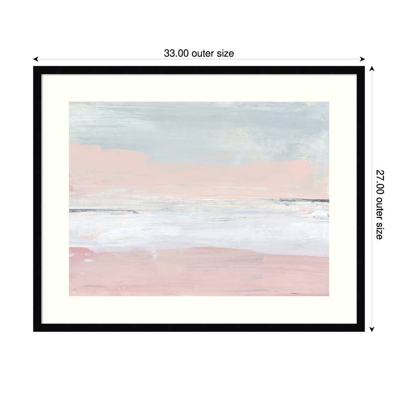 Pastel Horizons by Julia Contacessi Wood Framed Wall Art Print - Svelte Noir Black - Wood - 33 x 27 in - Black