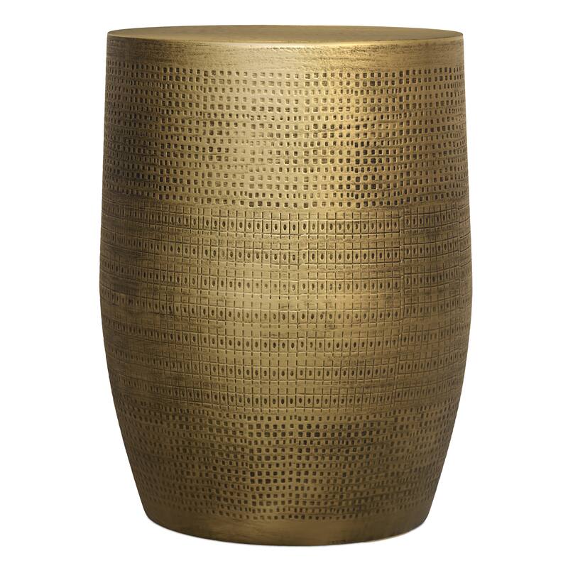WYNDENHALL Jean 15" Wide Tribal Pattern Metal Accent Table & Assembled - 15"w x 15" d x 20" h