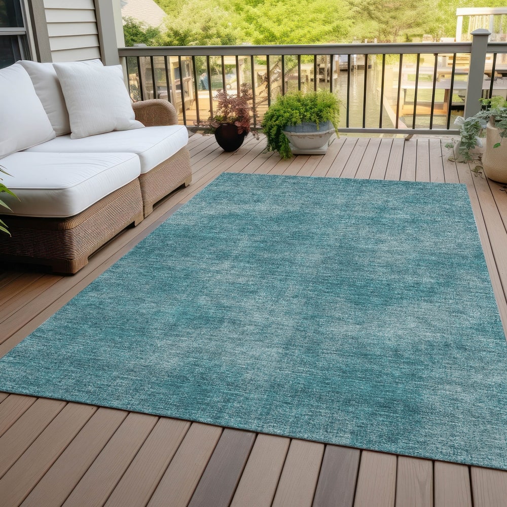Machine Washable Indoor/ Outdoor Simple Solid Chantille Rug