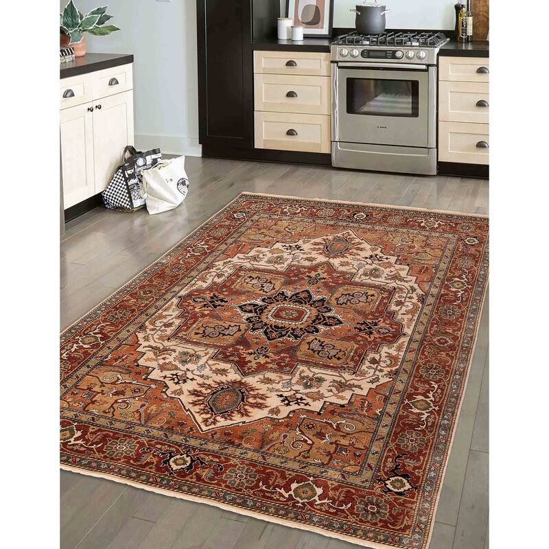 ECARPETGALLERY Hand-knotted Jules Sultane Ivory Wool Rug - 8'8 x 11'11