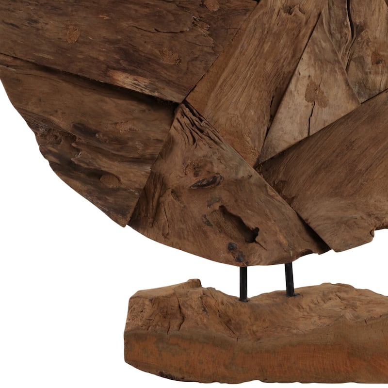 Rustic Wood Geometric Sculpture Decorative Accent - 24" Brown - 20" x 5" x 24"