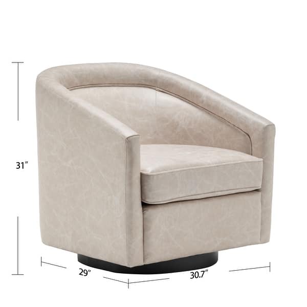 dimension image slide 1 of 4, WOVENBYRD Classic Barrel Swivel Chair