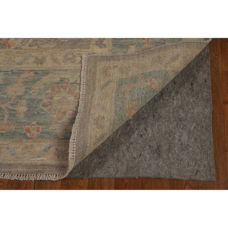 Hand Knotted Oriental 100% Wool Carpet Transitional All-Over Greys & Charcoal Oushak Area Rug - 9' 11'' X 7' 10''