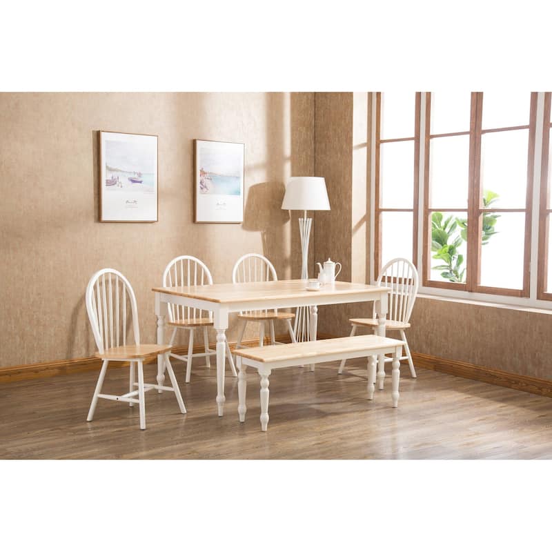 Windsor Farmhouse 6-Piece Dining Set - Cream