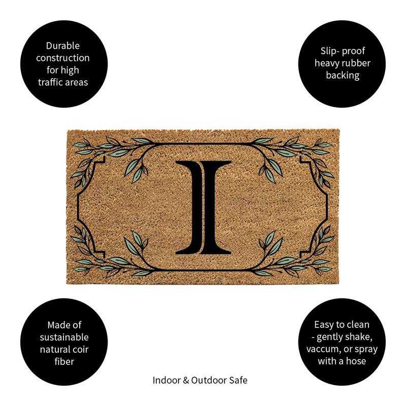 28 in. x 16 in. Monogram Coir Mat, Letter "I"