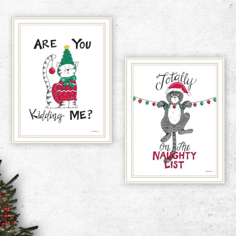 2-Piece Framed Wall Art Set - Humorous "Are You Kidding ME?", White Frame