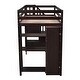 preview thumbnail 13 of 16, Twin size Loft Bed with Storage Drawers, Shelves, Desk and Stairs, Black