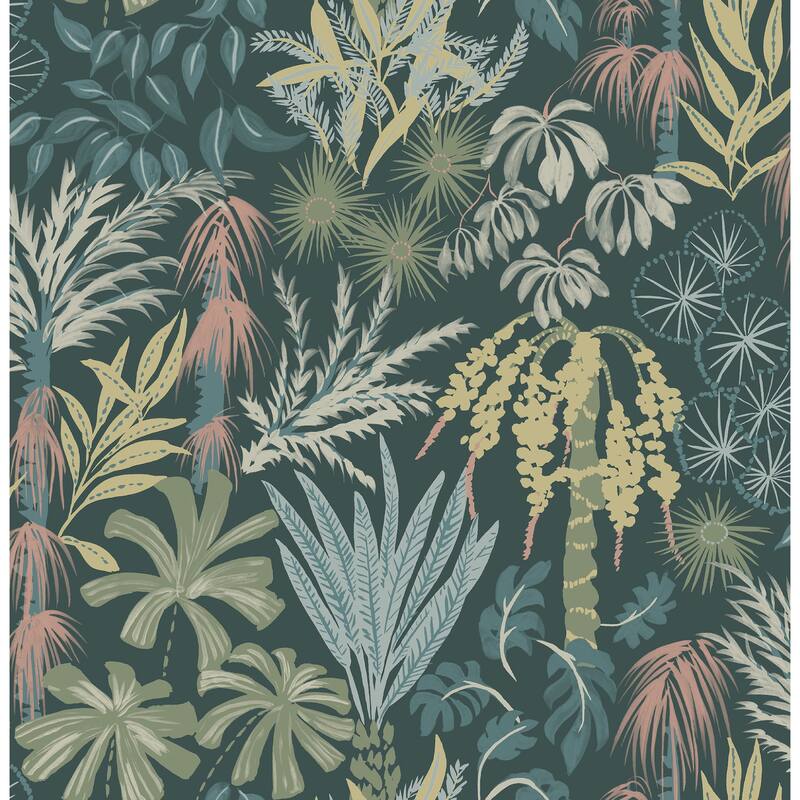 A-Street Prints Everglades Dark Green Botanical Wallpaper