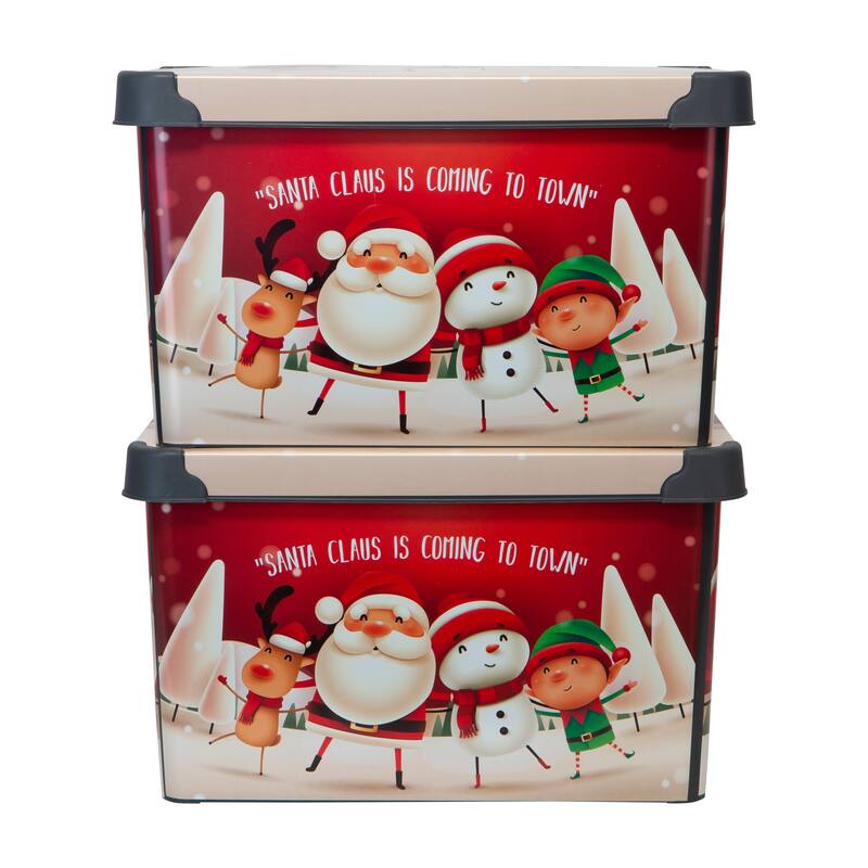 Simplify "Santa Clause is Coming to Town" Design Storage Tote Bin