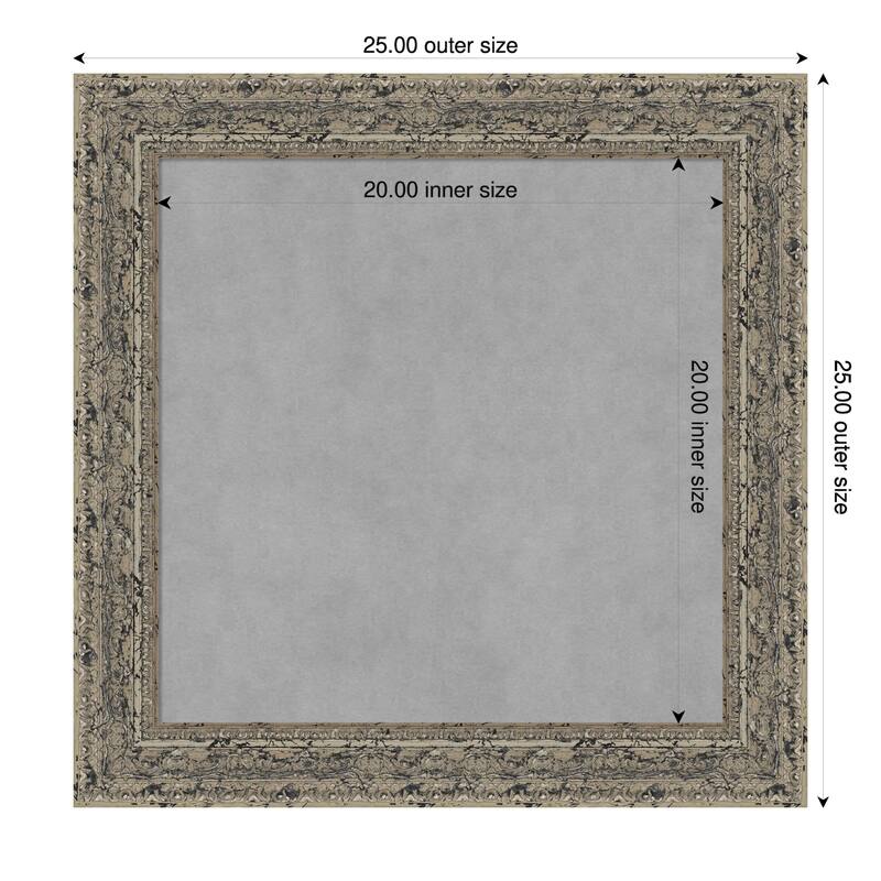 Amanti Art Attic Aged Black Framed - 25 x 25 in - Attic Aged Silver