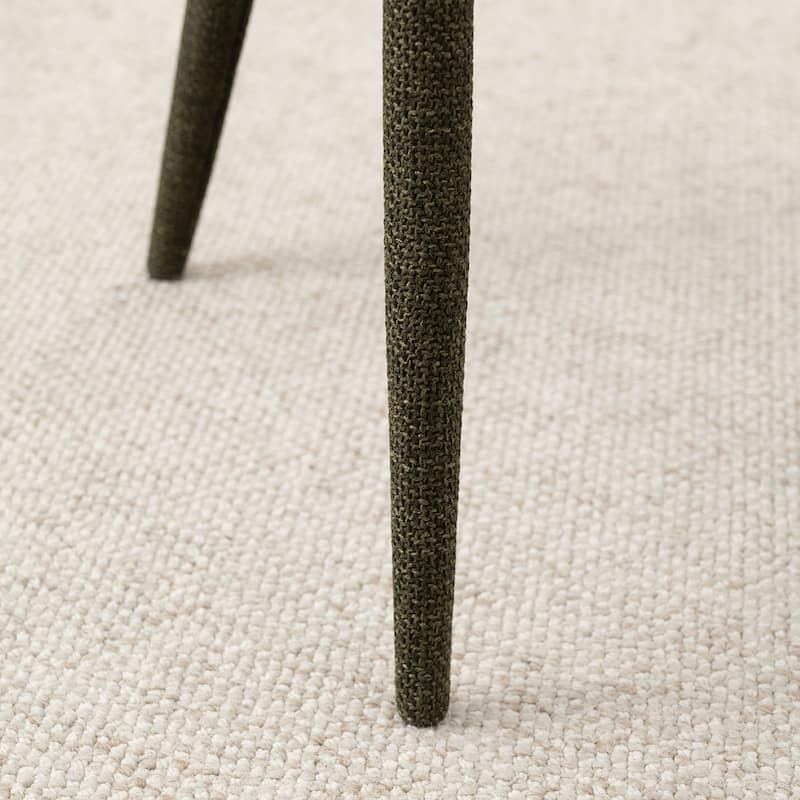 Fully Upholstered Textured Fabric Dining Chairs with Fabric-Wrapped Legs (Set of 4)