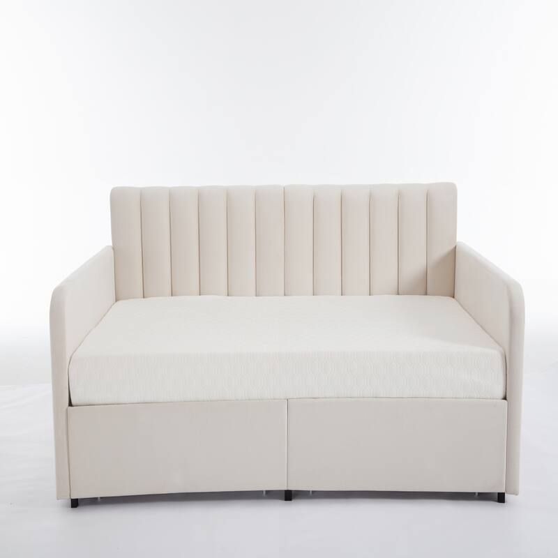 Flora Upholstered Daybed with 2 Drawers,Twin