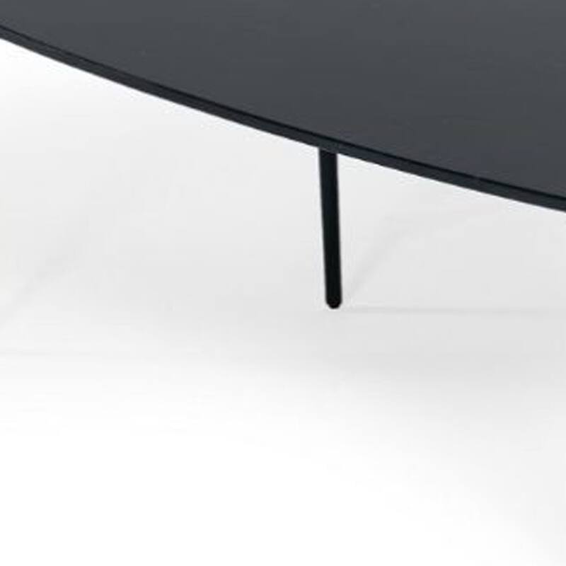 HomeRoots 47" Black And Black Marble Stone Free Form Coffee Table