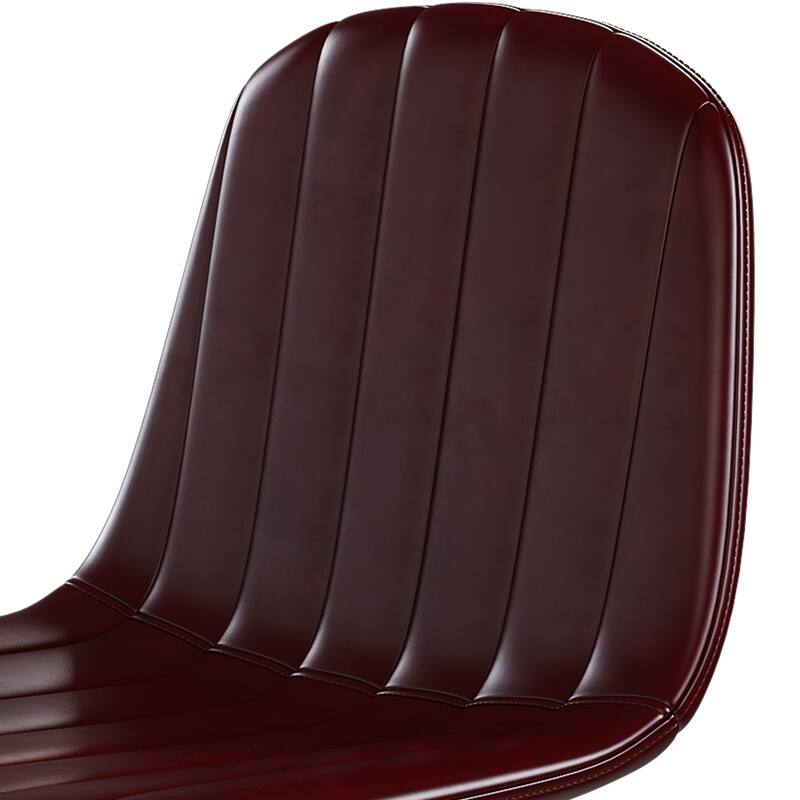 Modern Bar Stools with Swivel Mechanism, PU Padded Seats with Back Support & Metal Legs (Set of 2)