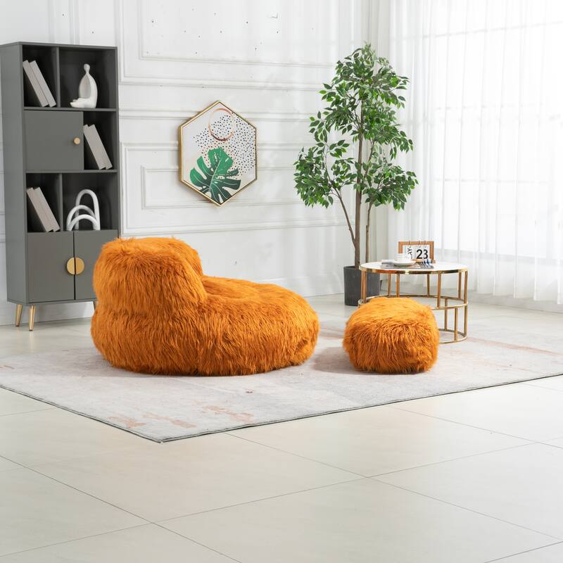 Bean Bag Chair,Floor Sofa with Handle,Accent Sofa Chair with Ottoman for Gaming Reading Relaxing