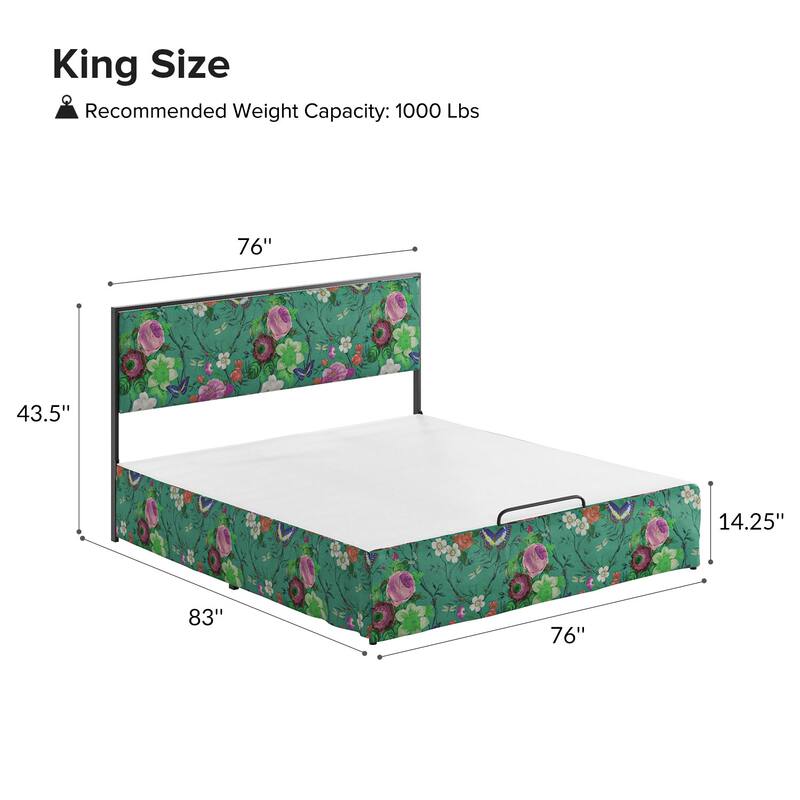 Oliver Modern Washable Slipcover Bed Upholstered Metal by HULALA HOME