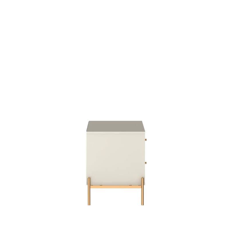 Modern Nightstand with 2 Drawers and Accents Steel Legs
