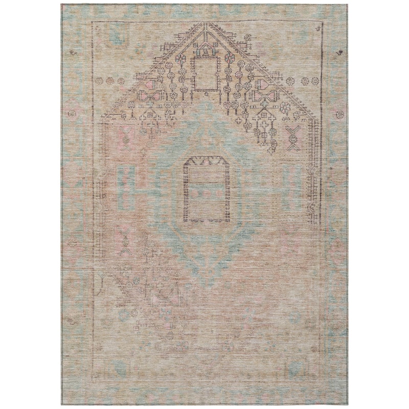 HomeRoots Oriental Traditional Rectangle Outdoor Rug
