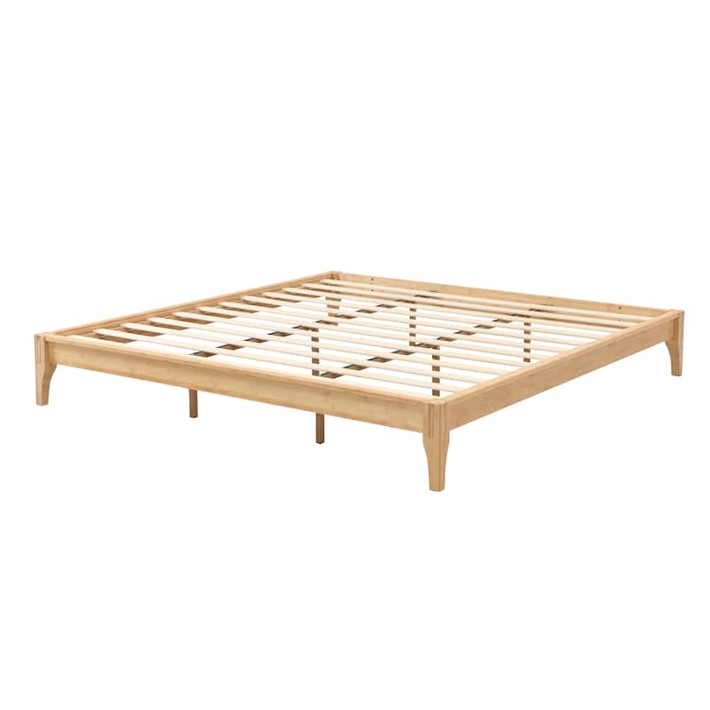 Open Frame Bamboo Platform Bed Frame, No Box Spring Needed, King Queen Full