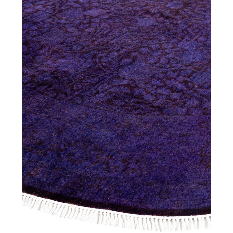 Overdyed One-of-a-Kind Hand-Knotted Area Rug - Purple - 6' 1" x 6' 1"