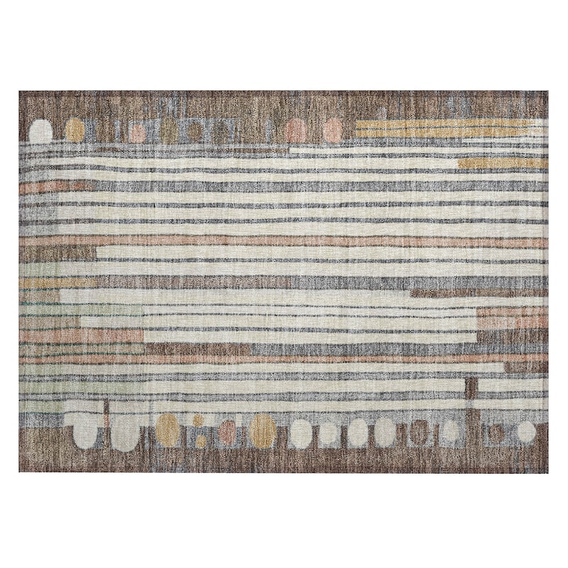 Machine Washable Indoor/Outdoor Casual Contemporary Chantille Rug