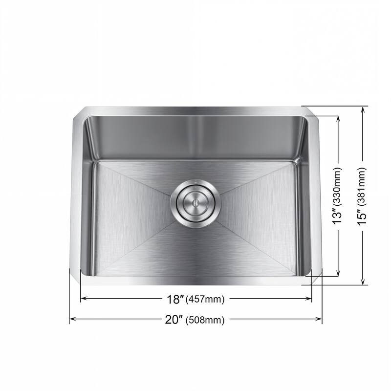 Dowell Undermount Single Bowl Stainless Steel Kitchen Sink - Small Radius Corners