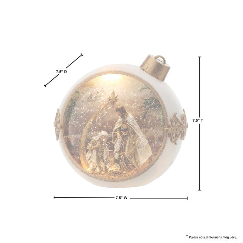 7.5" LED Spin Nativity Water Globe Usb