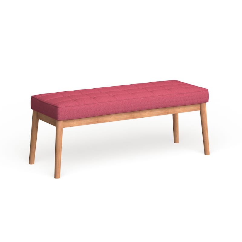 Saxon Mid-century Tufted Fabric Ottoman Bench by Christopher Knight Home - 43.00 L x 15.75 W x 17.00 H