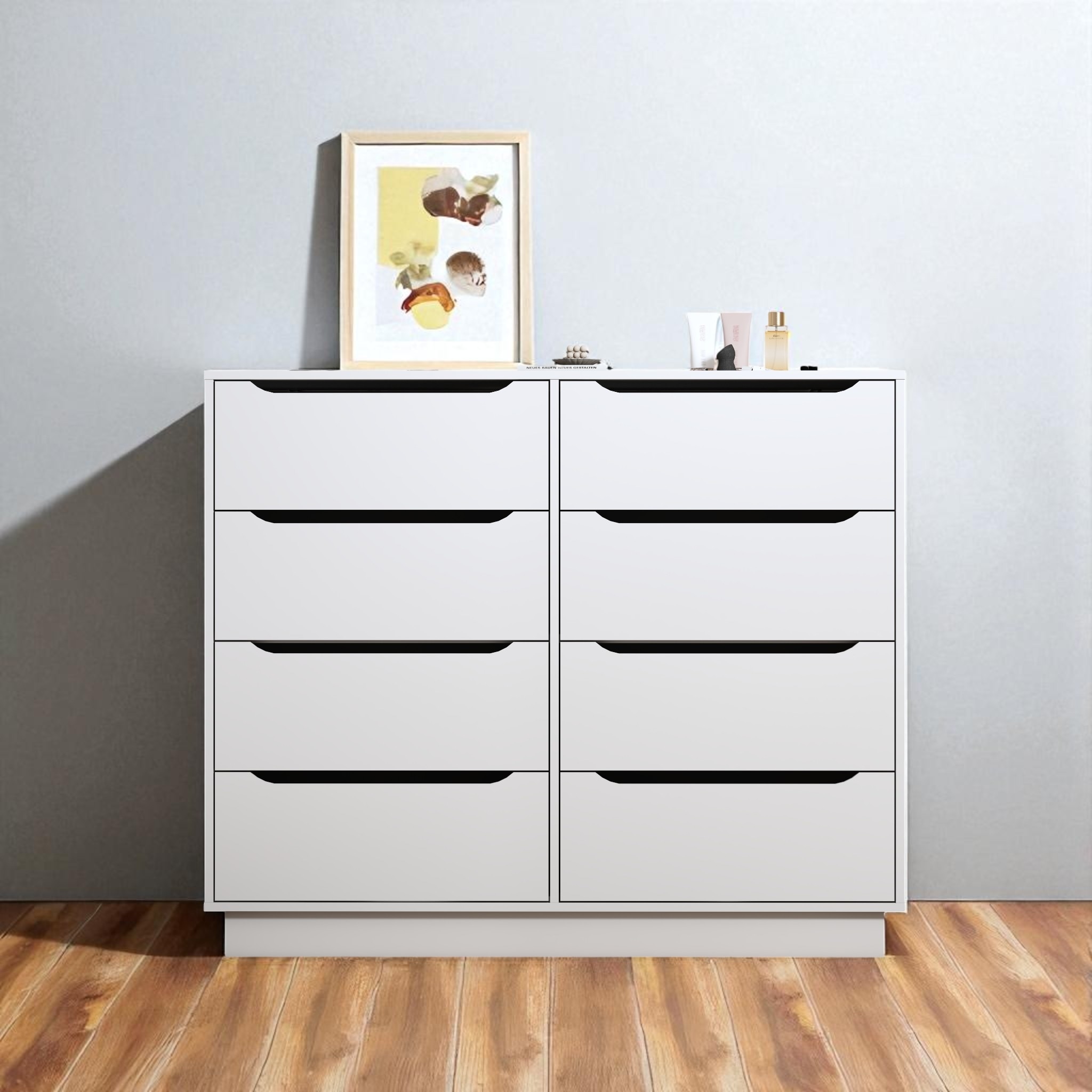 8 Drawer Dresser for Bedroom, 47.2''W Long Storage Cabinet, Wooden Chest of Drawers for TV Stand, Entryway, Living Room.