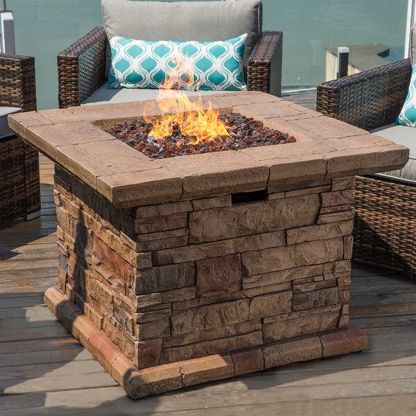 COSIEST Outdoor Square Propane Fire Pit Table Bed Bath Beyond