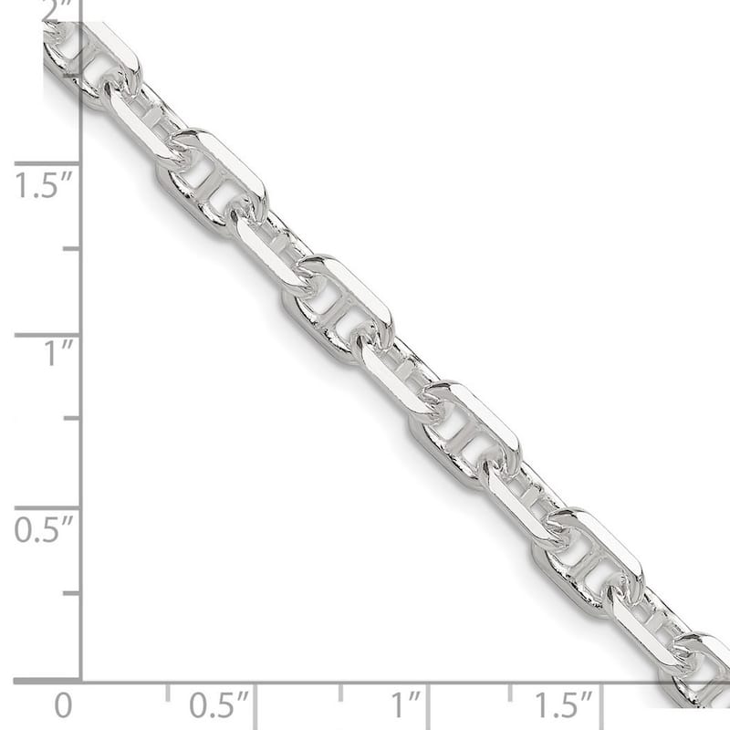 Curata 925 Sterling Silver 3-dimensional 5.75mm Anchor Mariner Chain Necklace For Men