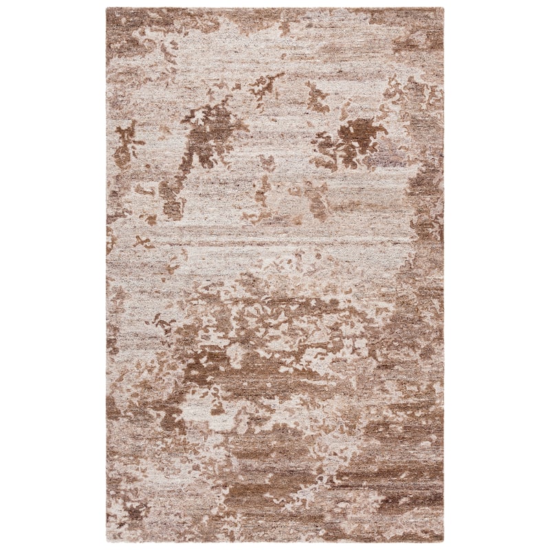 SAFAVIEH Handmade Oakwood Malalija Wool Rug - 6' Square - Natural/Brown