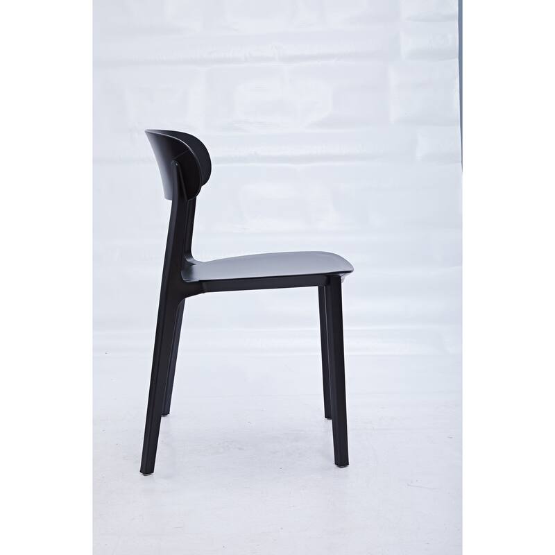 Midcentury Fiberglass Intensified Plastic Side Chair, Stackable, Set of 4