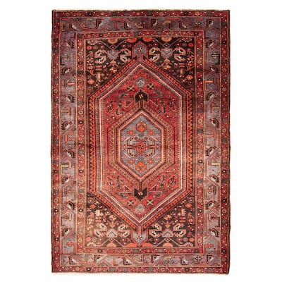 ECARPETGALLERY Hand-knotted Andelz Red Wool Rug - 4'10 x 7'3